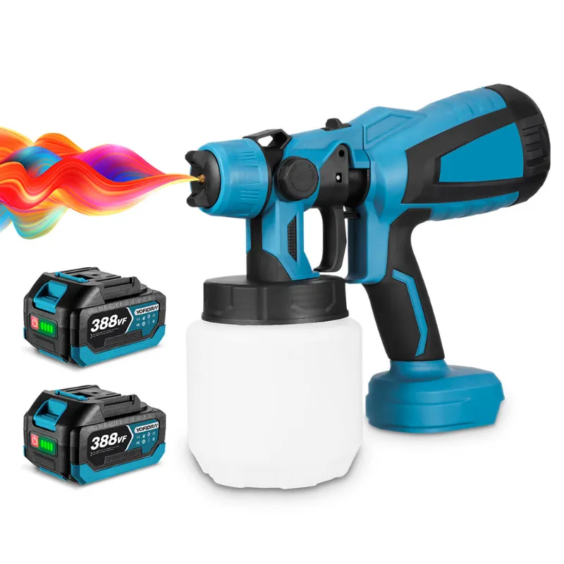NewBeny 1000ML Cordless Paint Sprayer, lightweight design with adjustable flow knob and spray pattern selector