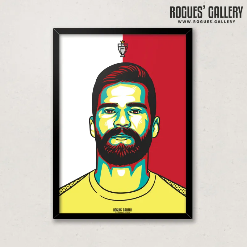 Rogues Gallery Alisson A3 Champions Icon Print celebrating Liverpool's 30-year title win