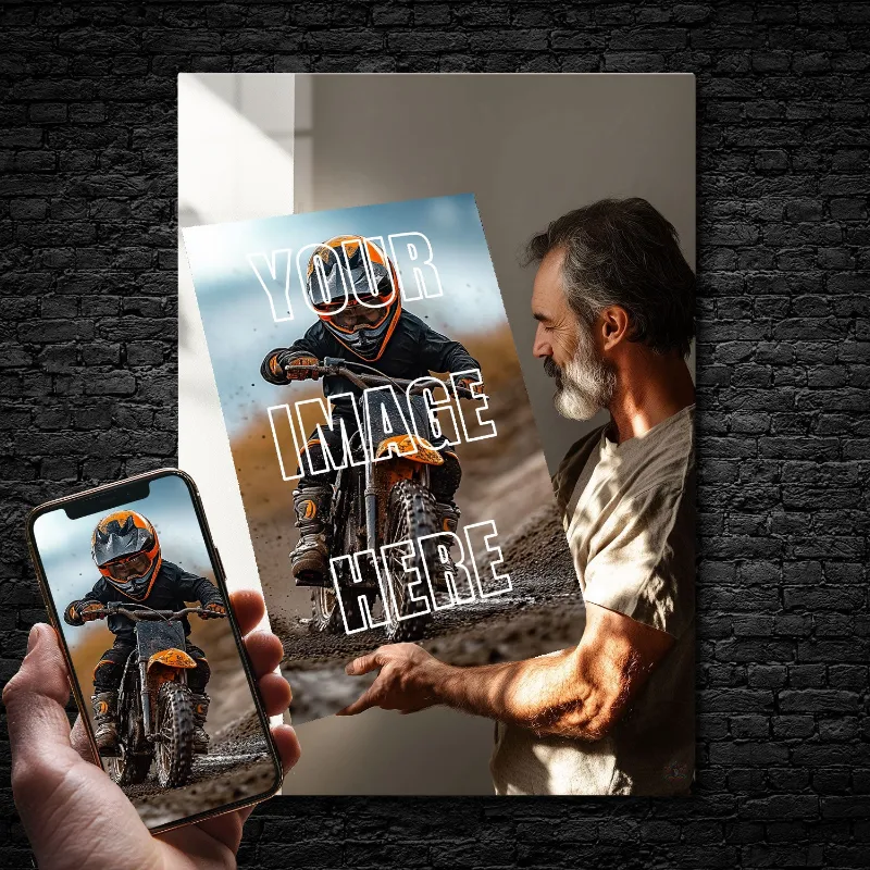 CruArt CREATE YOUR OWN Custom Metal Print showing glossy aluminum blank ready for personalization