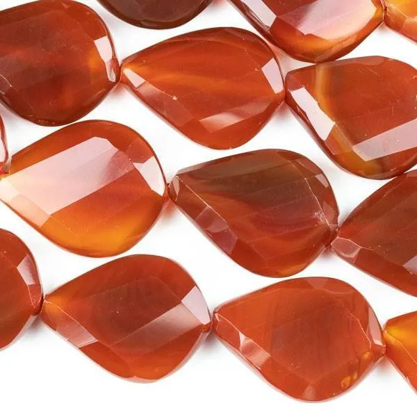 Cherry Tree Beads faceted carnelian red agate teardrop beads in warm red tones