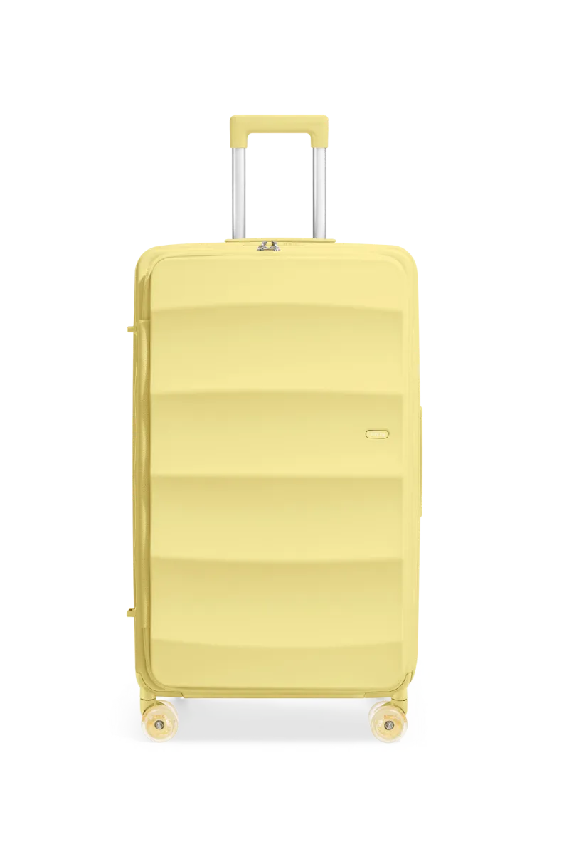 4MYTU Tank Lite Max Trunk in Glossy Limone, large hard-shell suitcase with top-opening lid