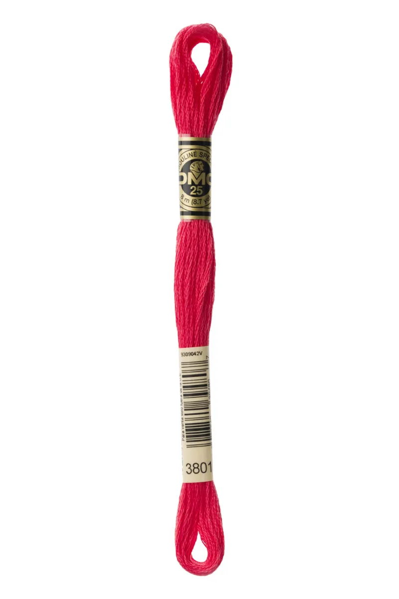 LETISTITCH DMC Mouliné Spécial 117MC 3801 tulip red stranded cotton embroidery thread skein