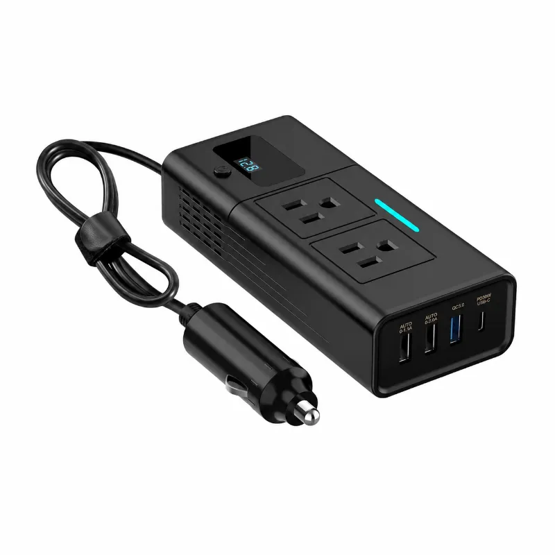 Tesstudio 200W Car Power Inverter with 110V AC outlets and USB-C PD port for Tesla Model 3 and Model Y