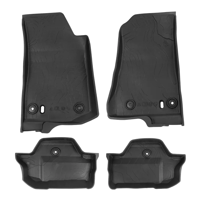 Sunpie all-weather TPE floor mats front and rear set for Jeep Wrangler JL 2-door in black