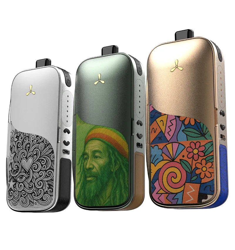 Airvape MyCustom Skin Studio, custom device skin design shown on a vaporizer