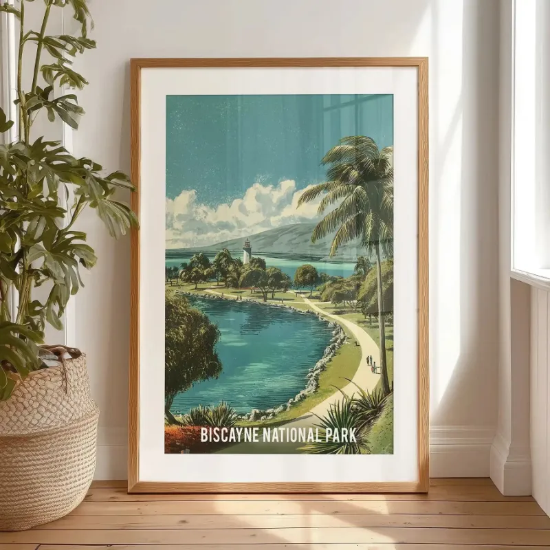 Wall Art Set Biscayne National Park Wall Decor light blue tropical coastline coastal art