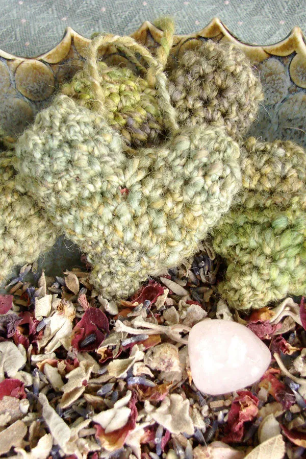 Kristen TenDyke Love Stuffed Hearts crochet pattern with herb filling