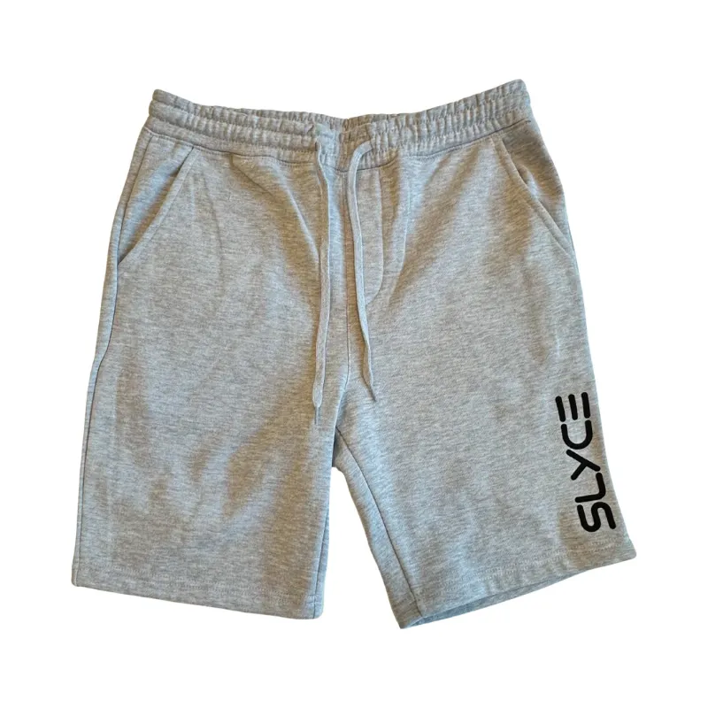 SLYCE Sport gray fleece shorts with deep pockets and elastic drawcord waistband