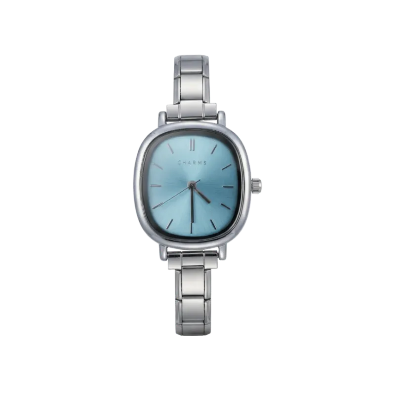 Charms Official Capri Watch Silver with Blue Dial Edition, silver tone case and blue face