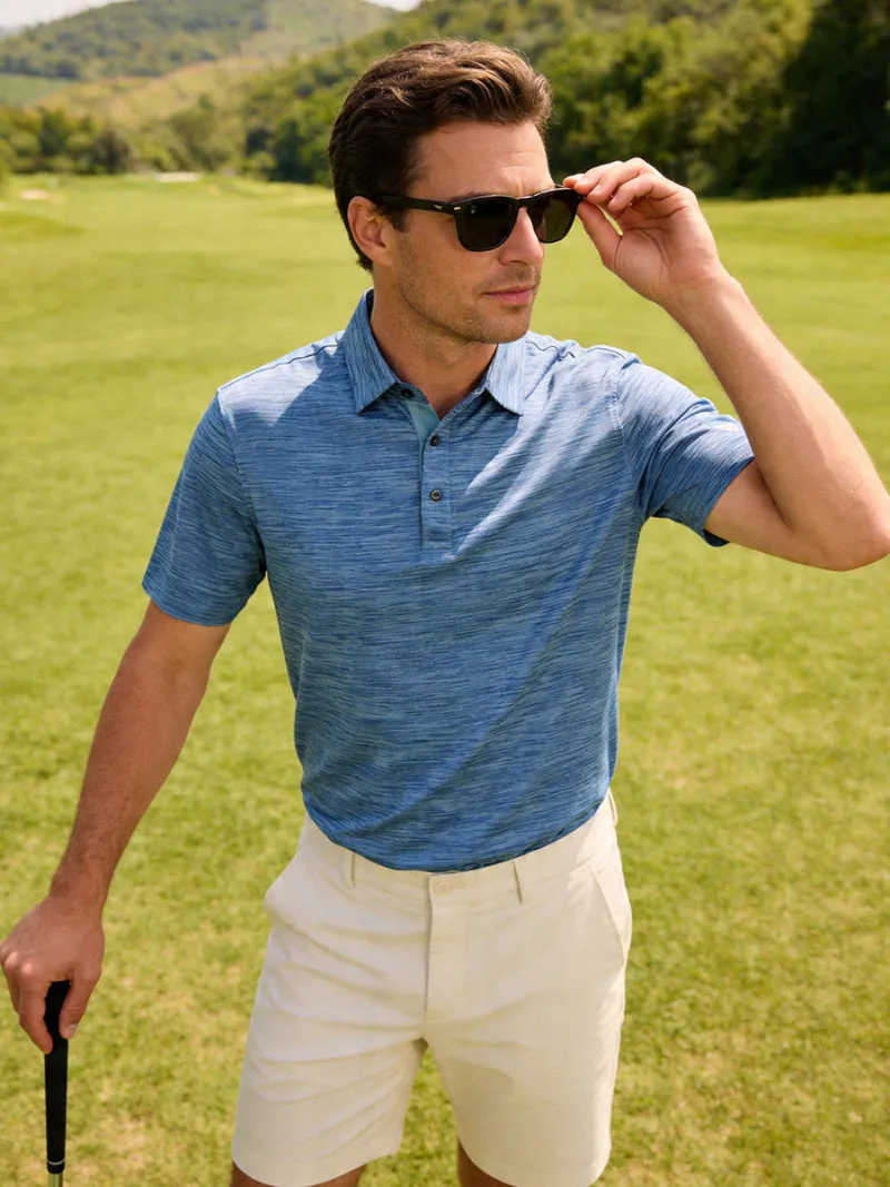 Maelreg Golf Cool Heather Texture Polo textured pique fabric