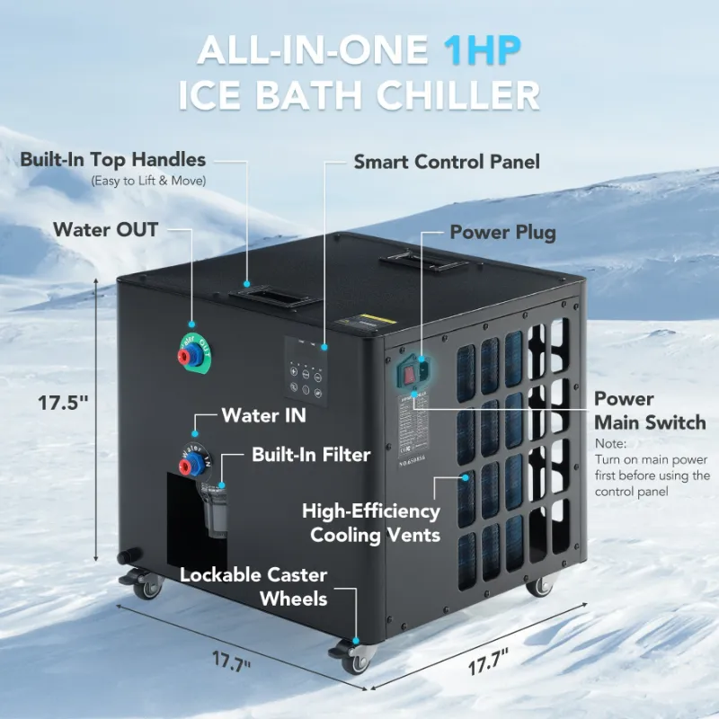 Tribesigns 1HP all-in-one ice bath chiller with cooling and heating dual mode control panel