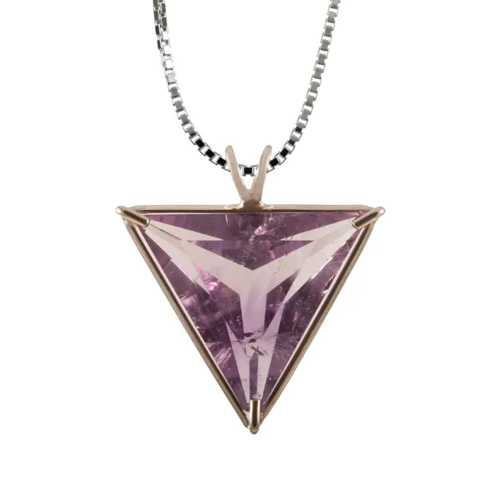 VOLTLIN Amethyst Angelic Star Chain Pendant with amethyst gem in sterling silver frame on chain