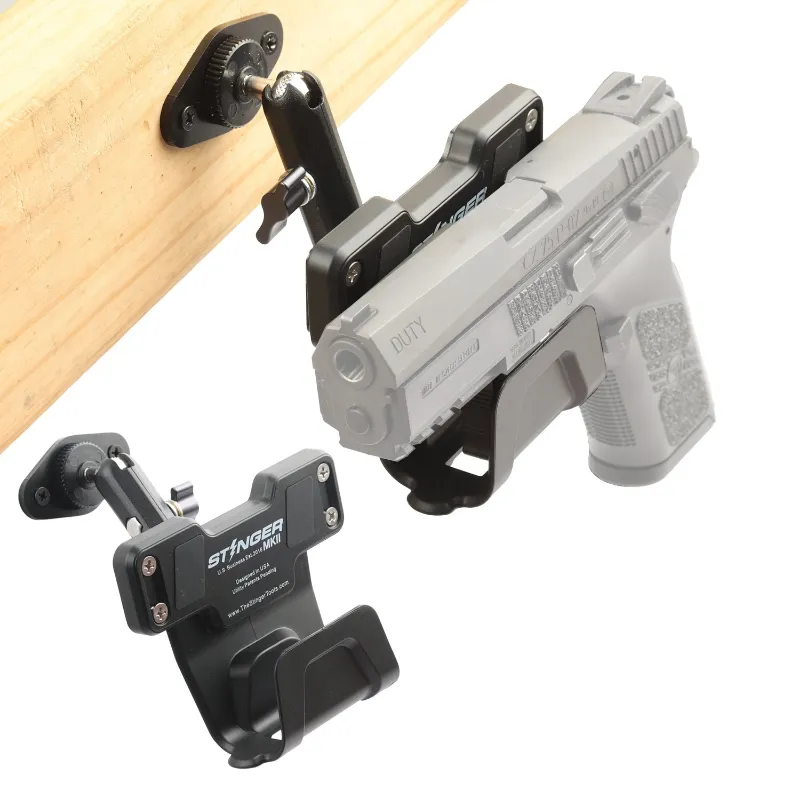The Stinger Tools Stinger360 magnetic gun mount with articulated arm and trigger protection