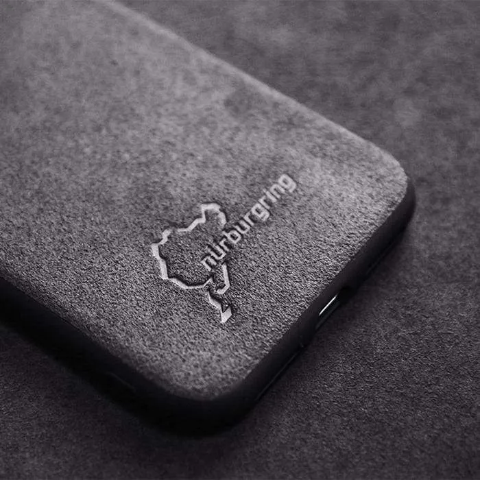 Techypop Nurburgring Alcantara Protective Designer iPhone Case fitted case with airbag corners and tempered glass