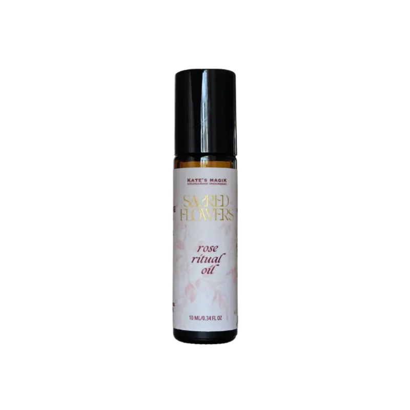 Kates Magik Rose Love & Connection Ritual Oil roll-on bottle with amber glass
