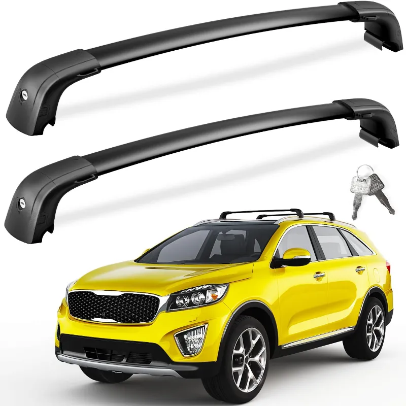 Tesstudio 220 lbs Lockable Roof Rack Cross Bars for KIA Sorento 2016-2020 flush-rail aluminum cross bars