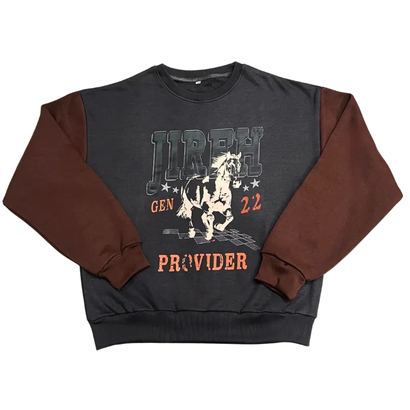We The Believers Jireh The Provider Crewneck front view