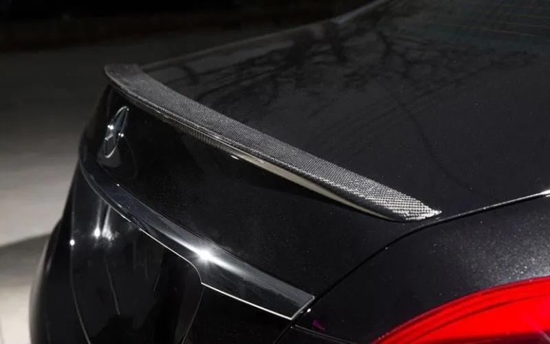 Twenty Two Tuning Aero Style Carbon Fiber Rear Spoiler Compatible With Mercedes S-Class/S63/S65 (W222) showing trunk spoiler on sedan