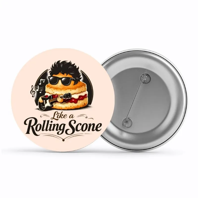 The Banyan Tee US Badge - Rolling Scone pin button with glossy finish