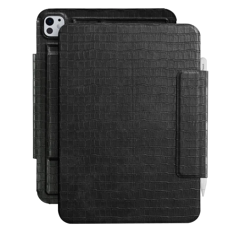 COBAK Case iPad Pro 11 Inch 2024 Croc Magnetic Case with foldable stand