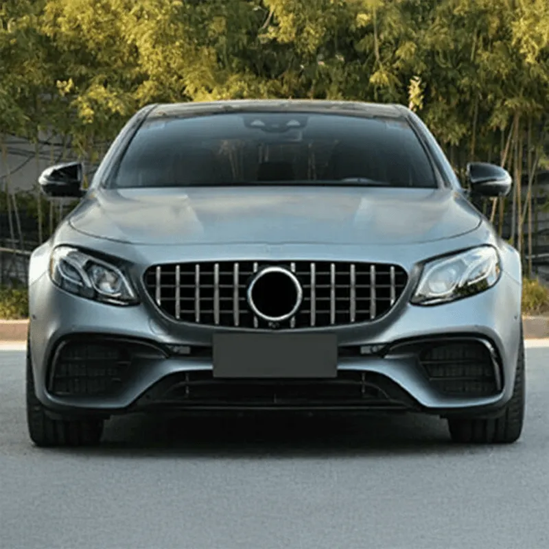 Twenty Two Tuning Vertical Slat GT Design Front Grille Compatible With Mercedes E63(S) with camera opening in gloss black ABS plastic