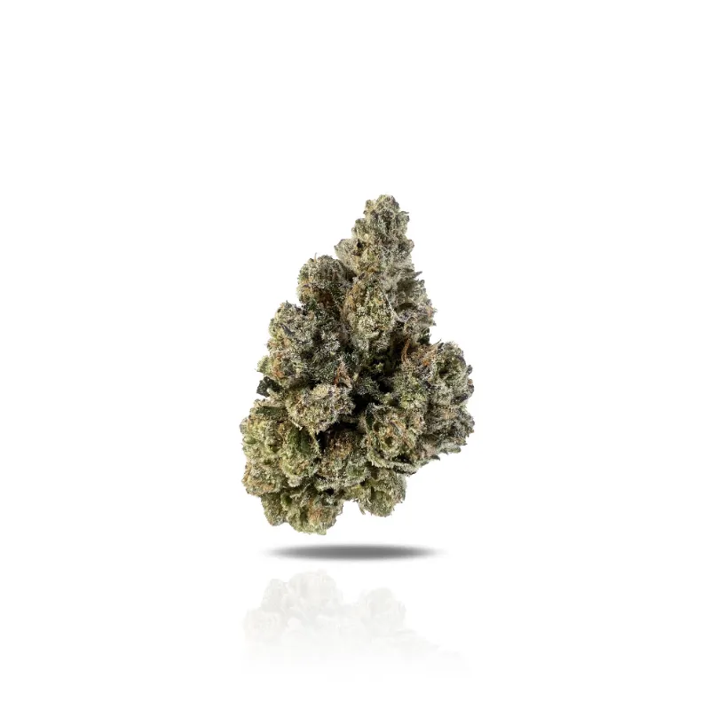 Hipuffy Apples and Diamonds THCa Flower Exotic Hybrid dense neon green buds with purple undertones and orange hairs