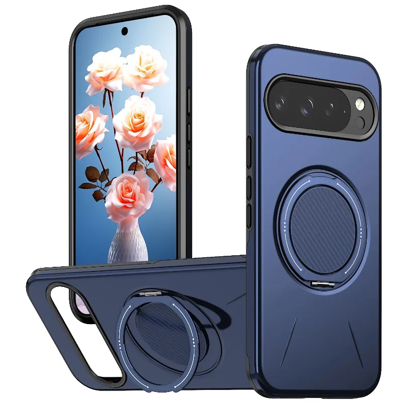 The Pixel Case Armor Ring Stand Case for Pixel Series showing hybrid construction with rotating ring stand attachment