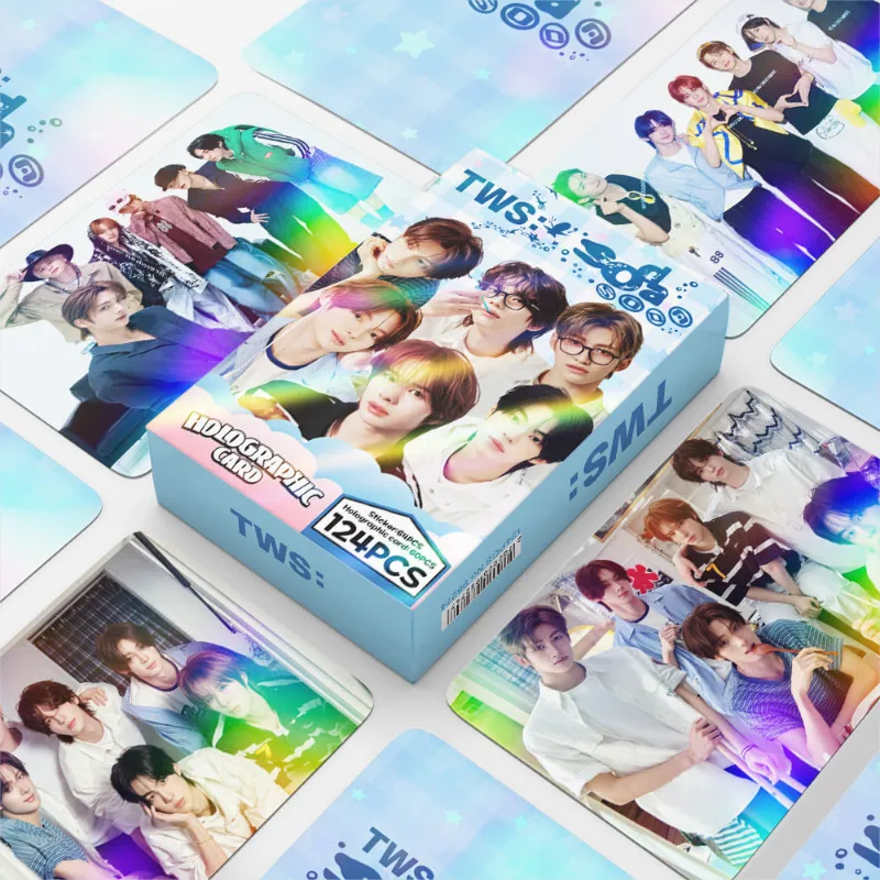 TTAesthetic 124PCS TWS Single SODA SODA Photocard Sticker set on a flat lay display