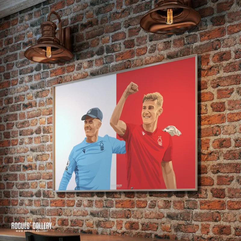 Rogues Gallery 1-0 To The Nottingham Ryan Yates and Dean Henderson celebrate victory print