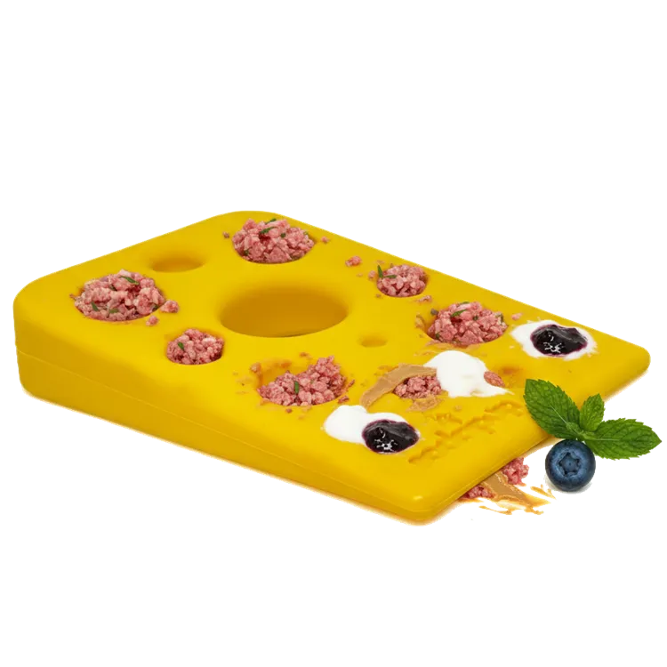 Soda Pup Swiss Cheese Wedge Nylon Dog Chew Toy for Aggressive Chewers, bright yellow cheese-shaped nylon chew toy