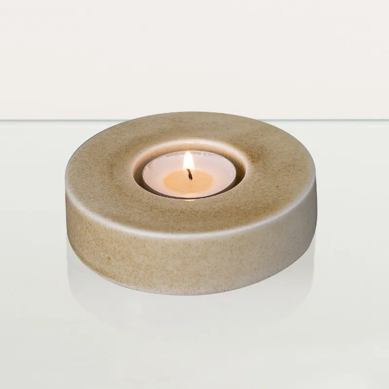 Pulvis Art Urns Caleo handmade candleholder for cremation urns in light sand ceramic