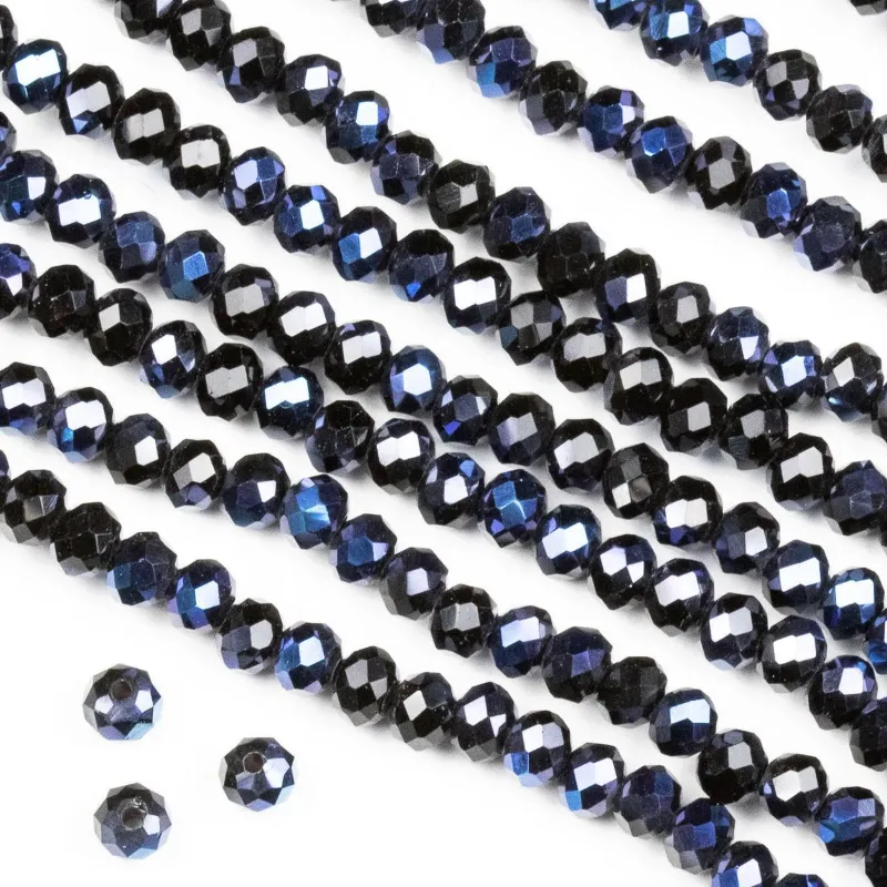 Cherry Tree Beads Crystal 3x4mm Opaque Starry Night Rondelle Beads strand