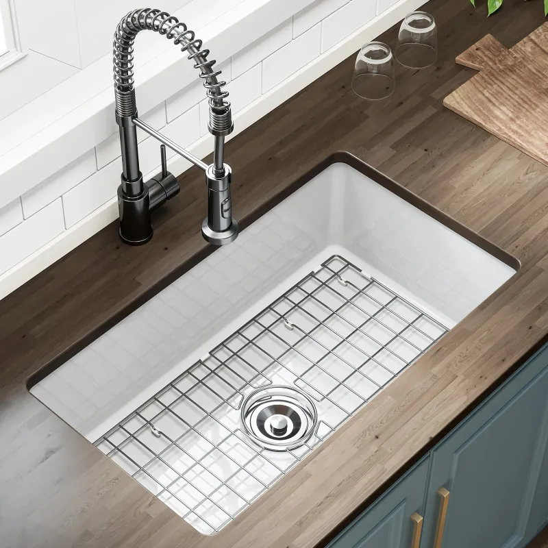 HOROW 32 Inch Undermount Topmount Kitchen Sink Model S3219W in a modern kitchen counter