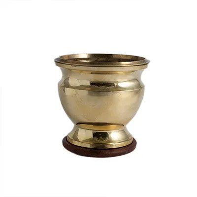 Kates Magik Brass Censer Charcoal Resin & Incense Censer, tall brass burner with removable screen and wooden coaster