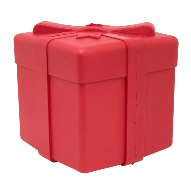 Soda Pup Gift Box eDispenser rubber treat dispenser in red with bow details