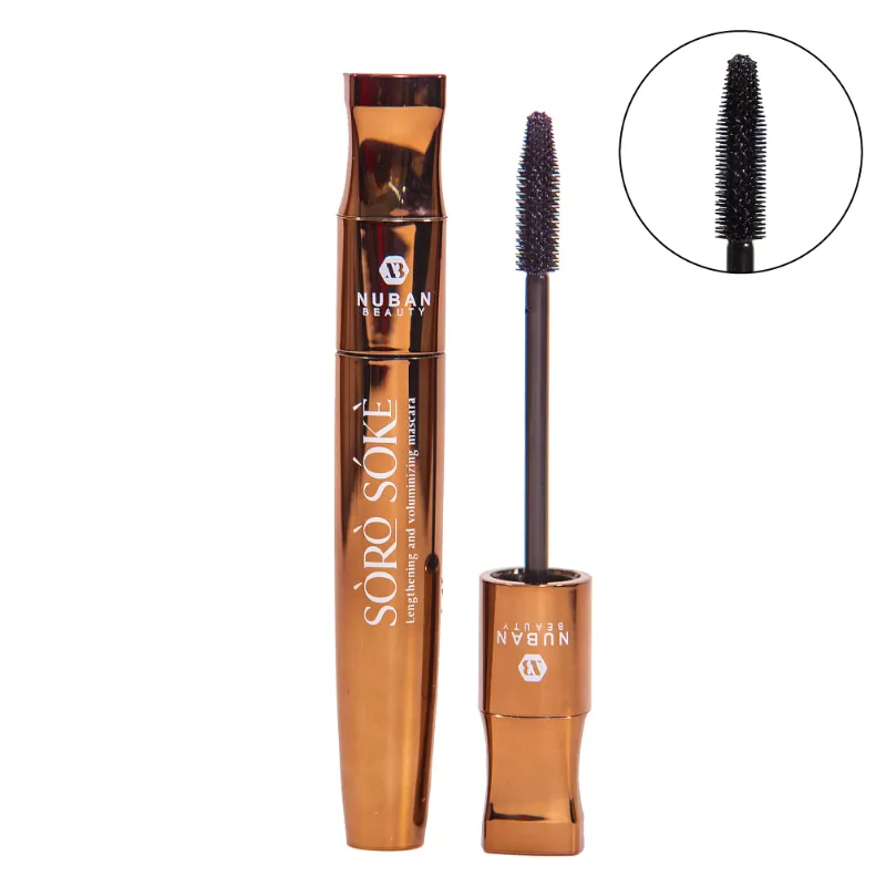 Nuban Beauty Soro Soke lengthening and voluminizing mascara wand close up