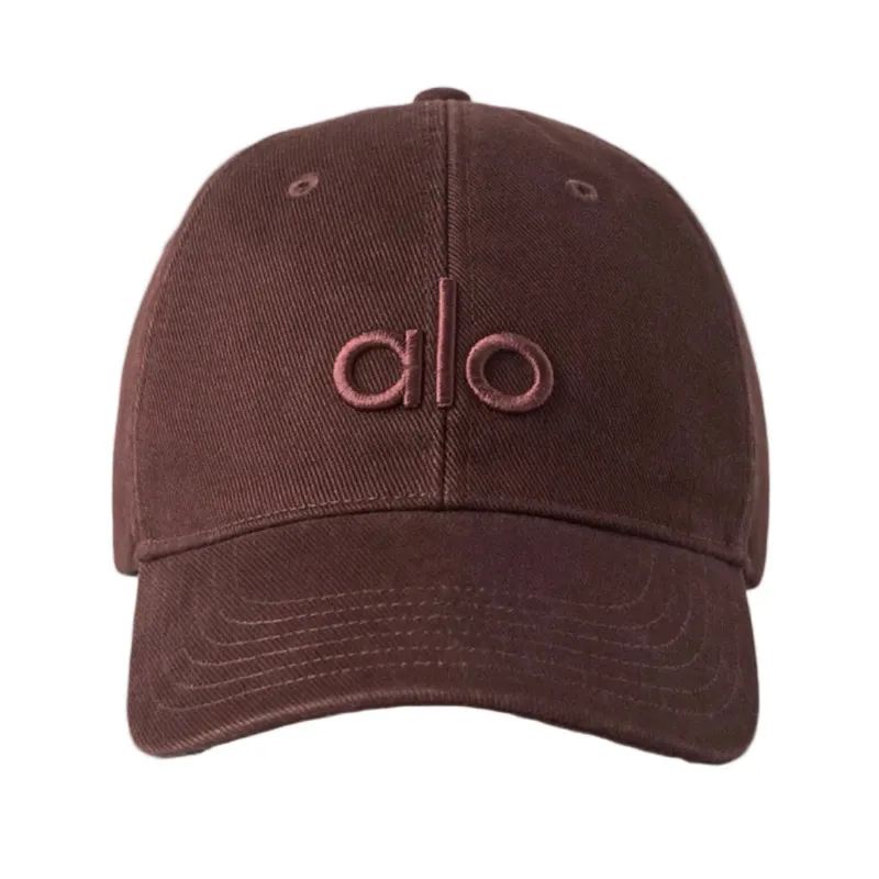 AfewVibe Alo Yoga Washed Off Duty cap brownstone wash, six panel with tonal logo