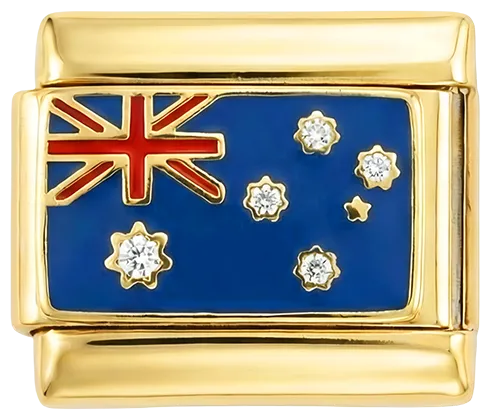 Charms Official Australia on Gold flag charm for personalized jewelry