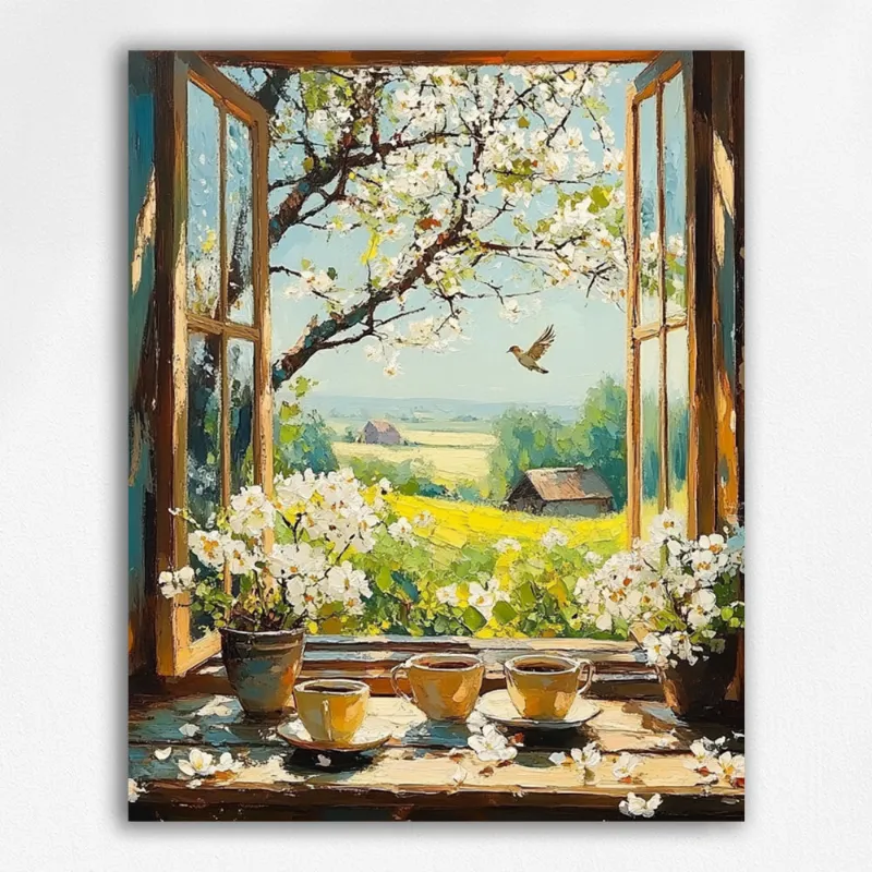 Maikoo Art Birdsong and Flowers paint by numbers showing birds and floral composition