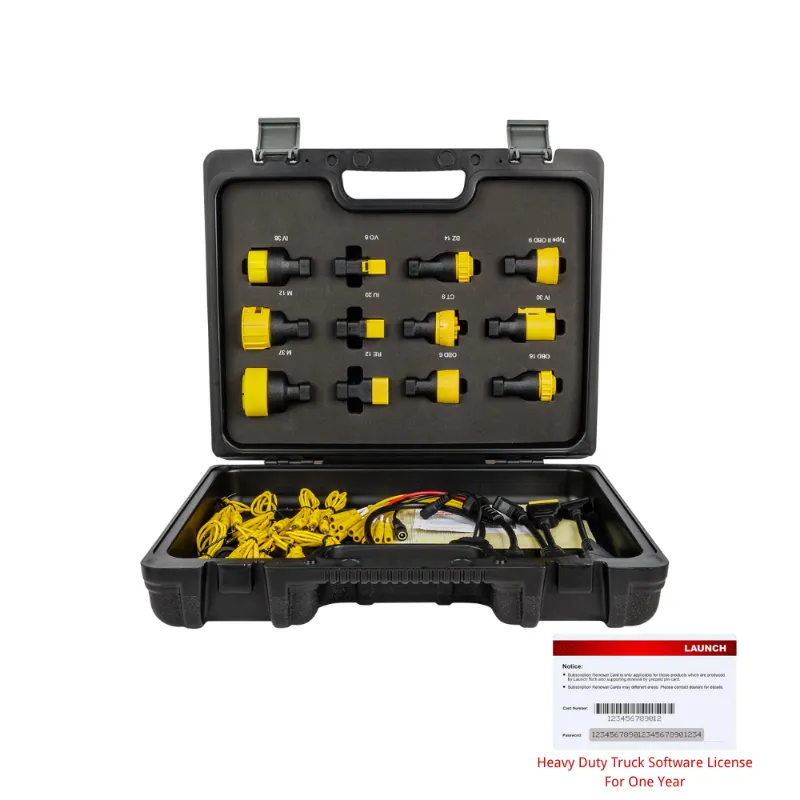 Kingbolen Launch X431 PAD V/VII and PRO5 heavy-duty truck software license with diagnostic adapters