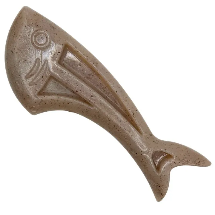 Soda Pup Dog Fish Nylon Dog Chew and Enrichment Toy, fish-shaped nylon chew with recessed areas