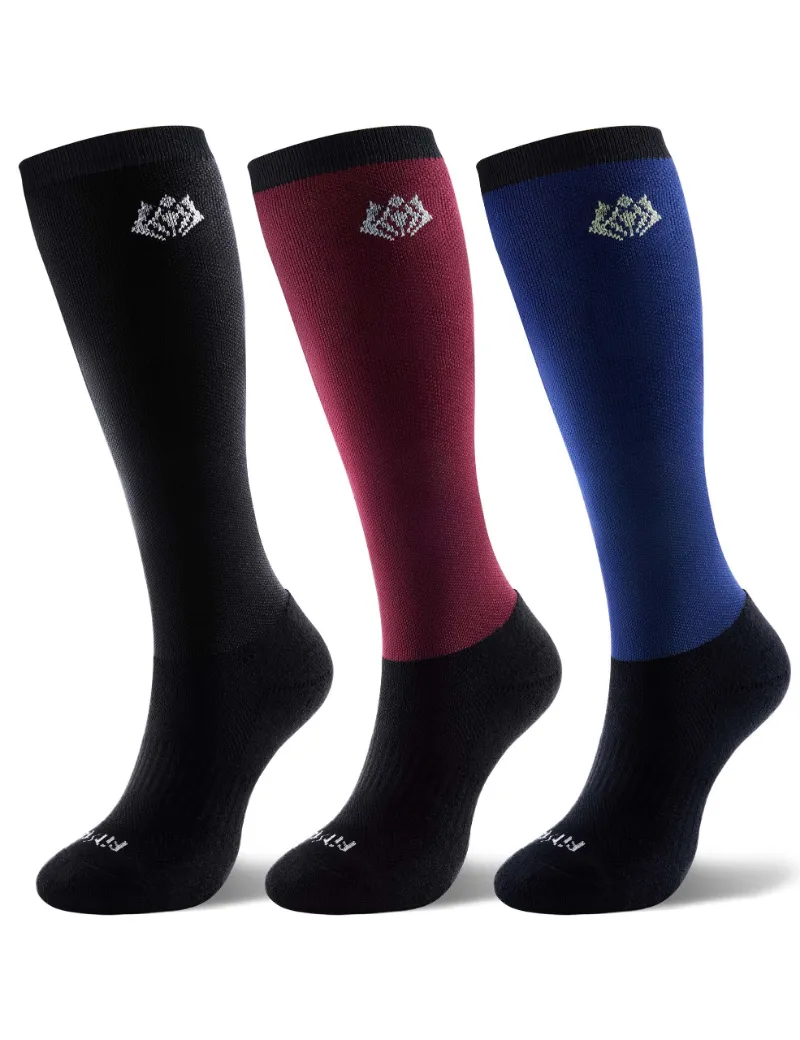 FiTST4 Women's Tall Riding Socks in a 3-pair pack for equestrian sports