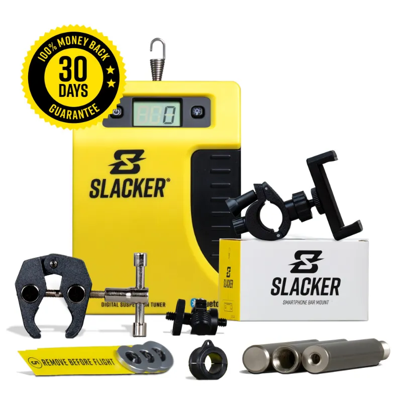 Slacker MTB Starter suspension kit with bar mount and wireless display