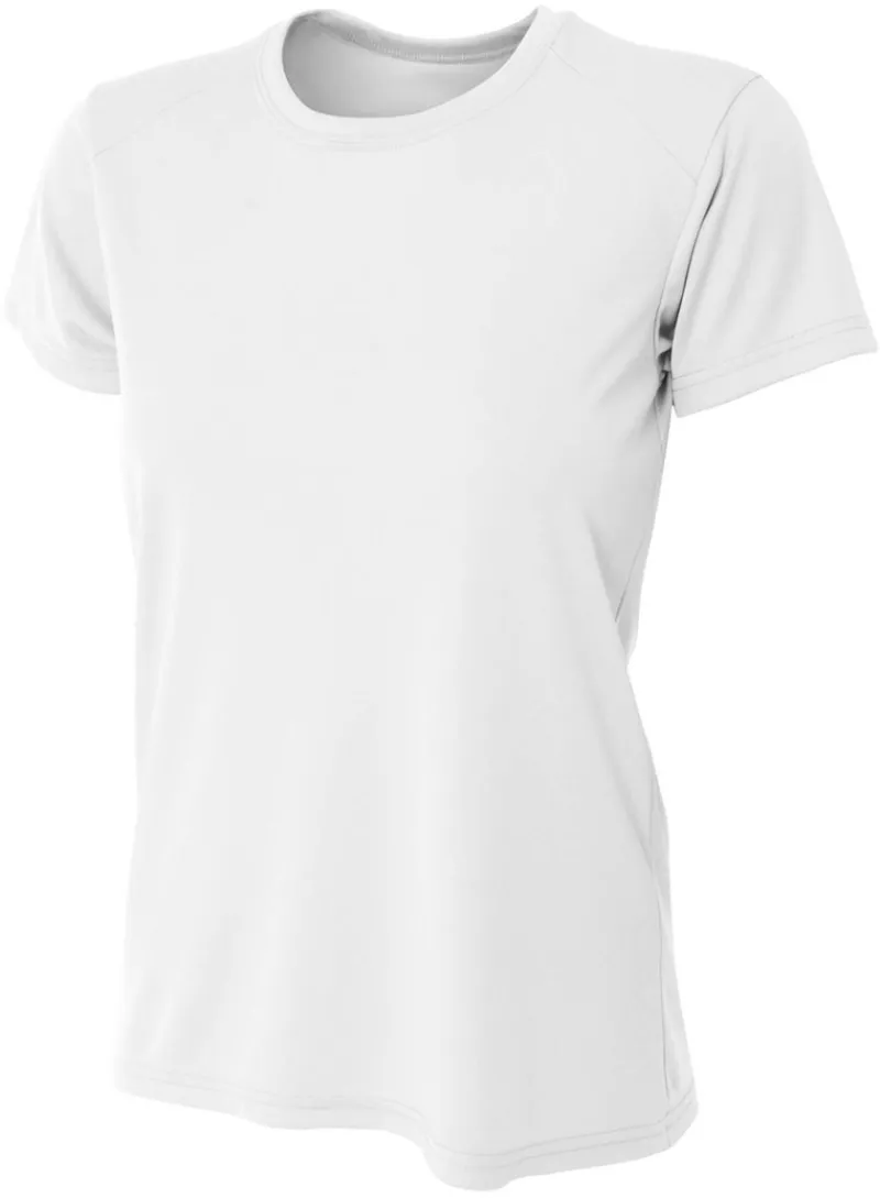 Do It Tennis A4 Women's Cooling Performance Crew Neck Tee (White) - white crew neck tee