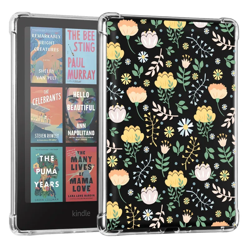 COBAK Case Eden Butterfly Flower Kindle Paperwhite 7 inch Clear Case showing transparent protective design