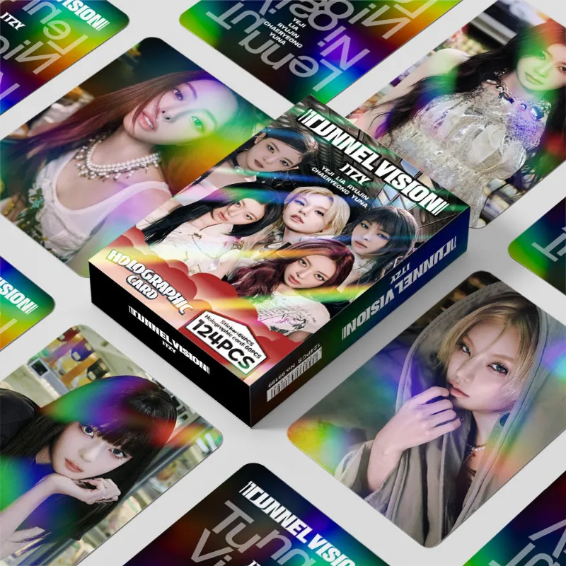 TTAesthetic 124pcs TUNNEL VISION Laser Photocard Sticker set showing laser-cut holographic stickers