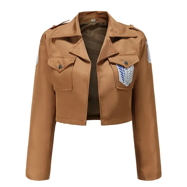 Animeancy Attack on Titan Scouts Jacket short cropped unisex Scouts emblem back