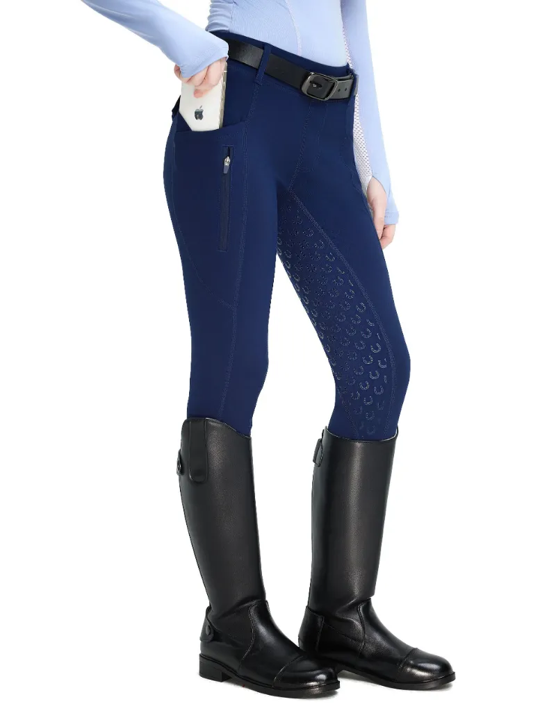 FiTST4 Girls Fleece Lined Full Seat Breeches with faux back pockets
