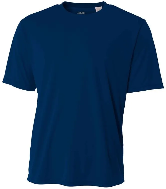 Do It Tennis A4 Men's Performance Crew Shirt (Navy) athletic tee on model