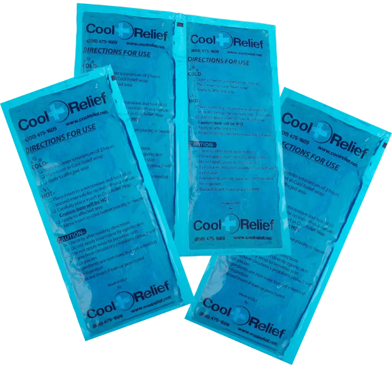 Cool Relief Replacement Gel Ice Pack Insert Set for XL Knee Wrap blue gel pack
